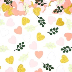 200PC Heart Wedding Confetti Greenery Pink and sage green heart confetti