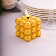 Gold 2 Metallic 2″ Bubble Cube Flameless LED Candles Centerpieces Party Events