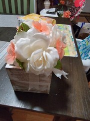 Coral & Ivory Rose Flower Ball Wedding decoratin Ball Kissing Ball