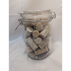 Mr & Mrs Glass Bale Jar with Wine Corks Wedding Centerpiece Bridal Shower Decor