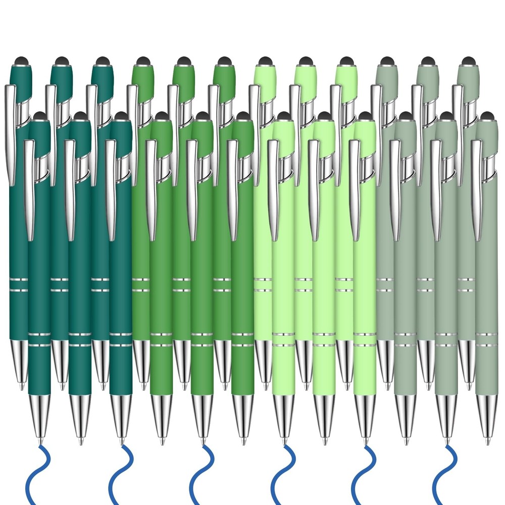 24 Pcs Blue Ink Ballpoint Pen with Stylus Tip 2 in 1 Ballpoint Pen 1.0 mm Blu…