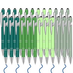 24 Pcs Blue Ink Ballpoint Pen with Stylus Tip 2 in 1 Ballpoint Pen 1.0 mm Blu…