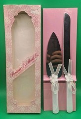 Hortense B. Hewitt Co. Elegant Mother Of Pearl Wedding Cake Knife Serving Set