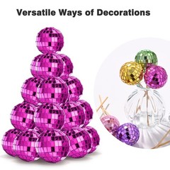 Yescom 20PCS 1.6″ Small Disco Ball Mirror Mini Hanging for Events Wedding Party