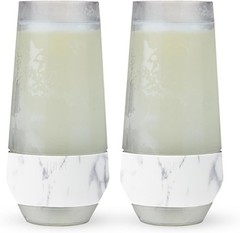 Host Champagne Freeze Stemless Chilling Wine 2 Count (Pack of 1), Marble