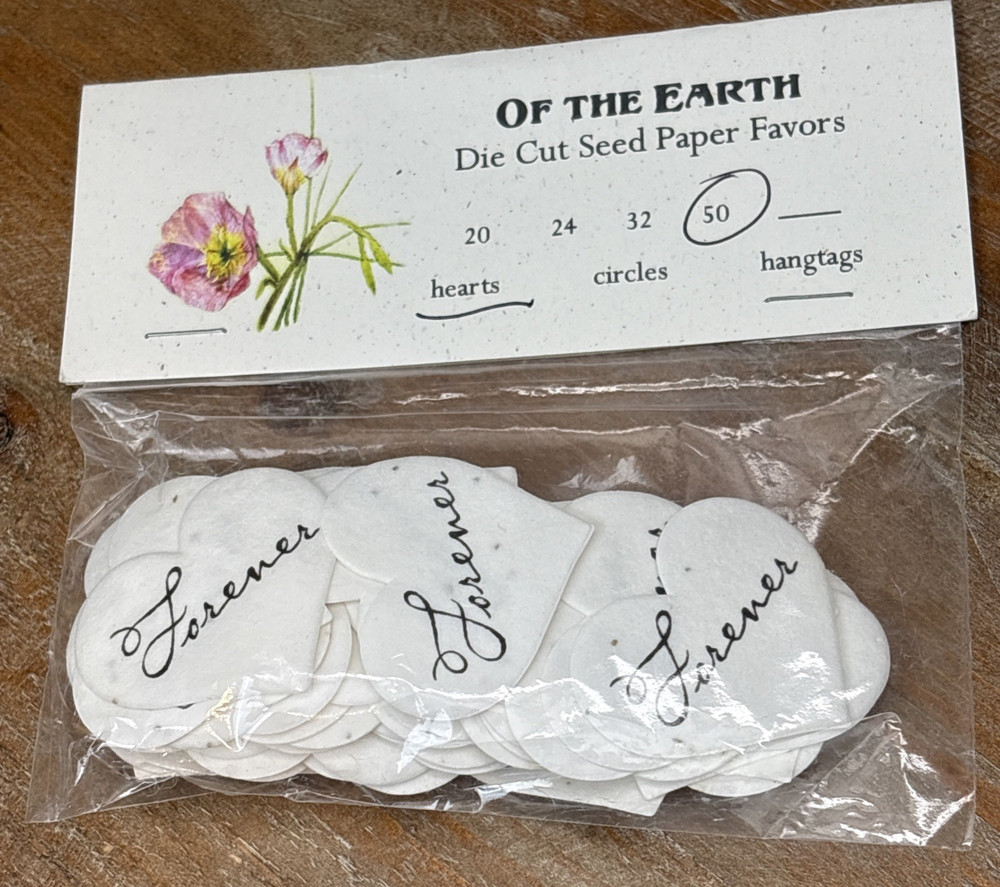 50 Count Wildflower Seed Paper Hearts Eco-Friendly Wedding Favors Gifts