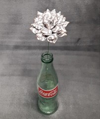 Handmade Paper Flower on stem (Gray Pattern No.3) for Wedding, St. Valentine’s