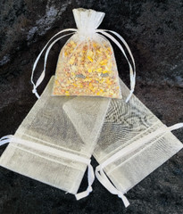 75 White Organza Birdseed Bags, Organic Wedding Toss , All Natural, Eco-friendly