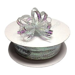 1/8″ 50 Yards Organza Iridescent Center with String Pull Ribbon Bow LIME