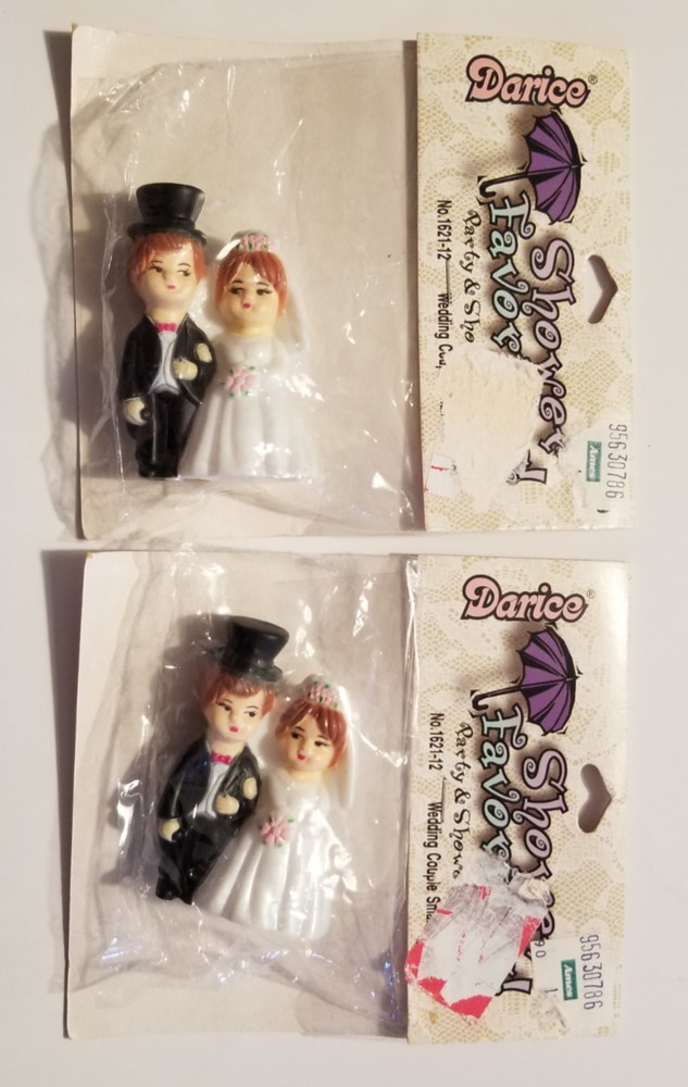 Darice Wedding Couple Figurines Topper Favors 2 Sets 2″ Tall Wedding