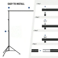 10x7ft Metal Backdrop Stand Kit Professional Balloon Arch Frame Party Decoration