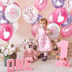 Civaner 48 Pieces Princess Balloons Bulk 12 Inch Pink 12 inches, Pink-purple