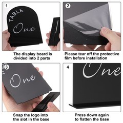 30pcs Black Arch Sign with Stand, 5″x7″ Table Number Holders(Numbers 1-30)