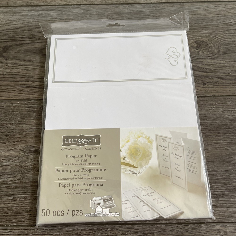 Celebrate It Program Paper Tri-Folds 50 pieces NEW
