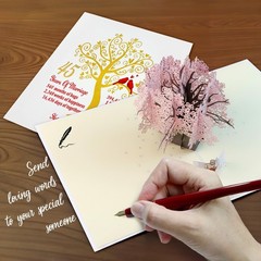 45th Wedding Anniversary Pop-Up Card – 3D Cherry Blossom Tree with Couple