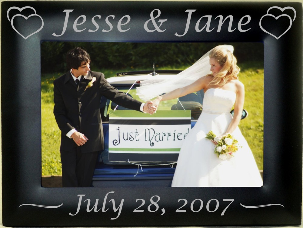 Personalized Metal Picture Frames 4×6 5×7 8×10 Bridal Shower Gifts For Weddings