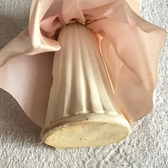 Vintage 1940s 1950s Chalkware Bridesmaid Table Topper in Glass Dome