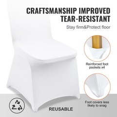 Uimoso 150PCS White Stretch Spandex Folding Chair Covers for Wedding PartyDining