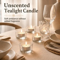 Tea Lights Candles 200 Pack, 4 Hour Palm Wax White 4 Hours,