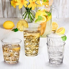 Set of 8 Plastic Water Tumblers, 4 Pack 17-ounce and 4 Pack 10-ounce