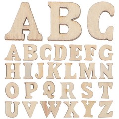 200Pcs Wooden Letter Slices Durable Wood Craft Material for Scrapbooking Beige
