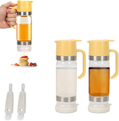 2 Pack 12 Oz Glass Honey Dispenser Pot with Silicone Base No Drip Honey