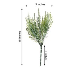 2 FROSTED GREEN 15″ Faux Sagebrush ARTIFICIAL LEAVES Greenery Stems Party Events