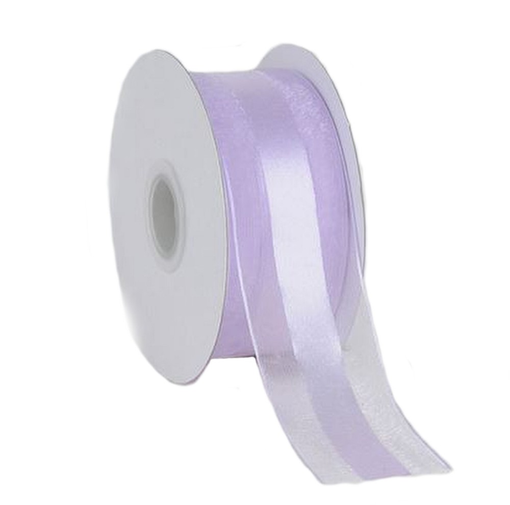 Organza and satin 1-1/2″ ribbon 25 yd Lavender lilac