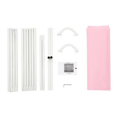 1*2m Wedding Backdrop Stand, Backdrop Frame, Backdrop Stand W/ Pink Cloth Cover