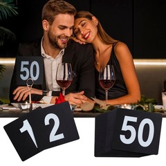 Table Number Cards 1-100, Double-Sided Plastic Signs for Weddings & Restaurants
