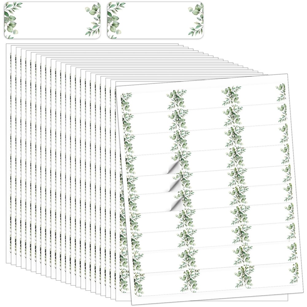 Lincia 20 Sheets 600 Pcs Wedding Greenery Leaf Address Labels Printable Elega…