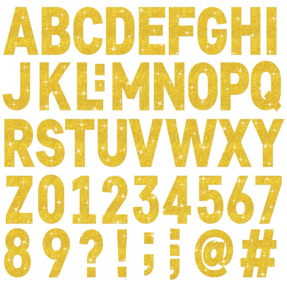 24 Sheets Large Gold Letter Stickers 4 Inch Big Font 282 Pcs Glitter Alphabet…