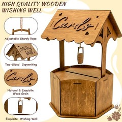 Wishing Well Wedding Card Box Reception Wooden Gift Roof Envelope Decor