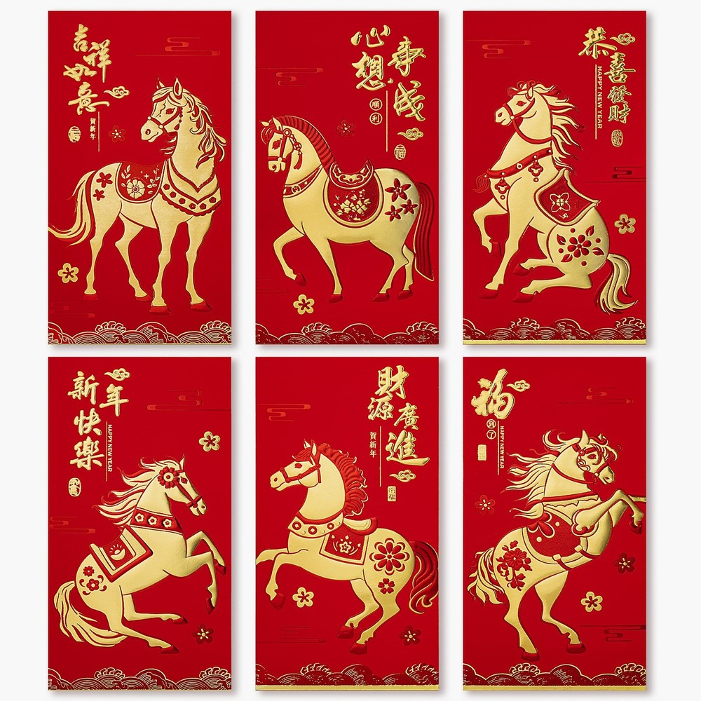 ThxToms 36pcs Red Envelopes Chinese New Year,Red Large(36pcs), Gold 2026