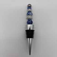 10PCS Beadable Wine Stoppers, Beaded Bottle Cap Zinc Alloy Silver+black Reusable