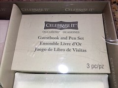 Celebrate It Wedding Guestbook and Pen 3 Piece Set NIB