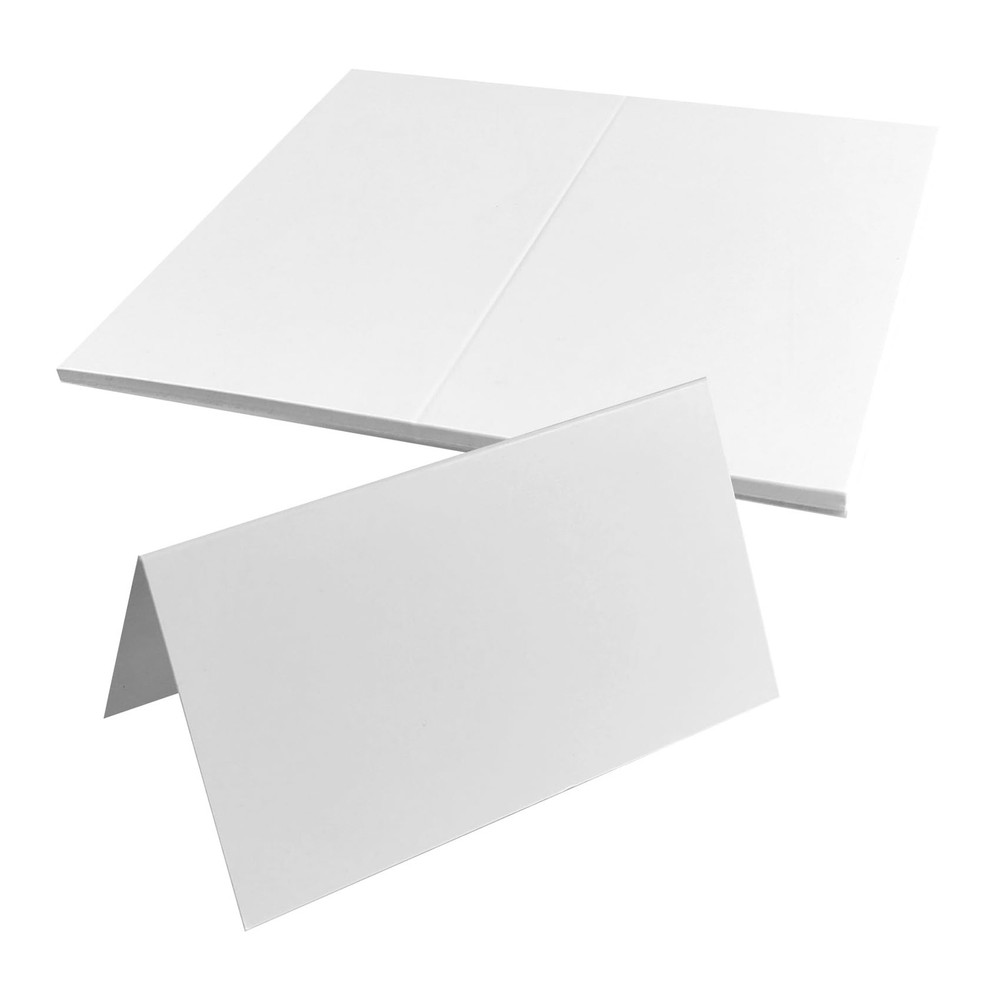 50 Pcs 2 x 3.5 Inch Food Labels for Party Buffet, White Place Cards, Tent Car…