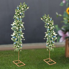 2Pcs Metal Wedding Arch Frame Garden Arbor Party Flower Backdrop Stands 6/8FT