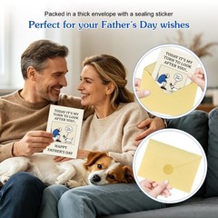 FLYAB Happy Fathers Day Card from Dogs – Funny Poo Bag Joke Father’s Day Card…