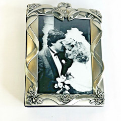 Vintage Royal Limited Silver Toned Wedding Mini Album Frame Eighty 4×6 photos