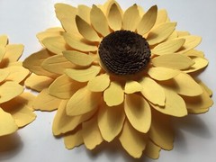 Paper Flowers Wedding Party Nursery Wall Decor Shower Yellow Sunflowers 2 Pieces