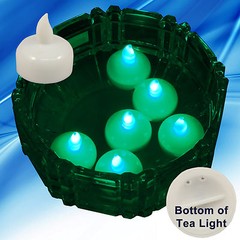 NEW 36 Green Led Floating Floral Tea Light Candle for Wedding Centerpiece Decor