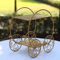 14 in Gold 2 Tier Cinderella Carriage Cupcake Dessert DISPLAY STAND Party Events
