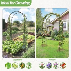 95″ Metal Garden Arch Trellis for Climbing Plants Outdoor Arbors Wedding Arch US