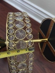 2 Tier GOLD Mirror 20” Cake Stand with Crystal Beads Cupcake Wedding Dessert