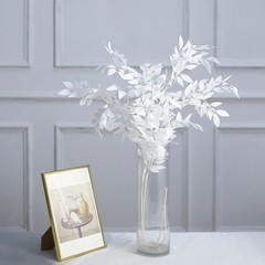 WHITE 2 Bushes 42″ Silk Beech LEAVES Artificial Plant Sprays Stems Party Events