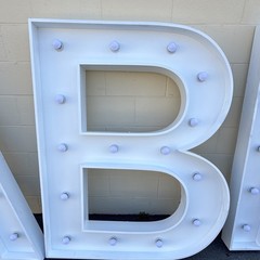 White Lighted Marquee Letter Set w/ # Sign – M B A F Letters