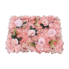 Artificial Flower Wall Panels Backdrop Décor 12-Pcs for Wedding Party, 24″X16″