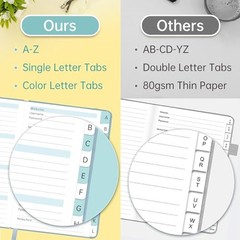 Address Book, Address and Password Keeper Book Medium (5.3 x 7.7 inch) Blue