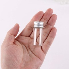MaxMau 100 10ml Vials Small Mini Tiny Glass Bottles Clear Empty Jars